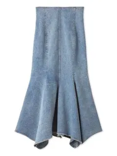 【新品未使用・FRAY I.D】 デニムイレヘムマーメイドスカート ブルー