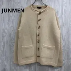 z-666 JUNMEN クリーム色 ニットカーディガン ボタン付きのサムネイル