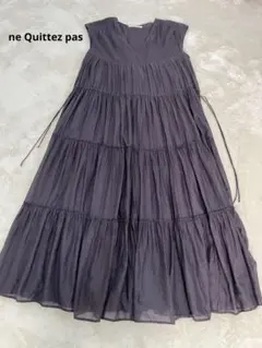 ヌキテパ Vネック ダイヤ柄 ティアードロングワンピース - メルカリ