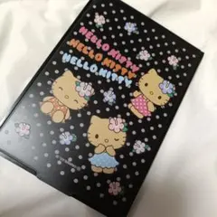 Hello Kitty 折りたたみミラー ブラック 鏡 メイク 昭和 サンリオのサムネイル