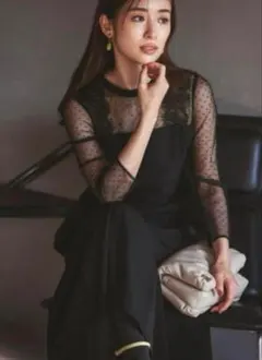 【期間限定大幅値下】Apuweiser-riche レース切替ワンピース　ドレス