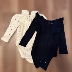 ロンパース・カバーオールセット（白・ネイビー）