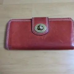 COACH レザー 長財布 オレンジ