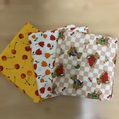 はぎれ 生地 3枚セット さくらんぼ チューリップ クマ柄