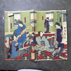 九段靖国神社図 浮世絵 木版画 三枚続 - メルカリ