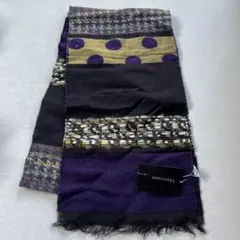 新品 Mamnanaフランス製 パープルマフラーストール