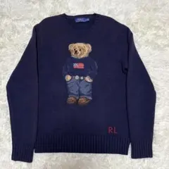 ラルフローレン　ポロベア　ニット　星条旗　S