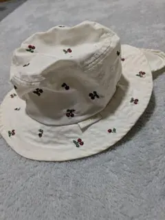 Petit main チェリー刺繍バケットハット 48cm