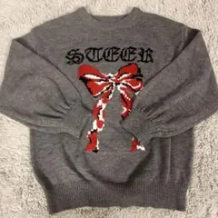 jouetie リボンジャガードルーズニット グレー 極美品