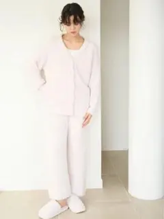 ジェラートピケ ピンク ルームウェア セットアップ ボア