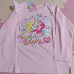 未使用ダグ付　バンダイ　プリキュア　フリル長袖Tシャツ ピンク　110