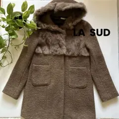 La Mode フォックスファー付きフードウールコート 38レディース秋冬 