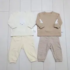 ユニクロ UNIQLO ミッフィー フリース パジャマ 2セット 80