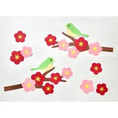 梅とウグイス　B　壁面飾り