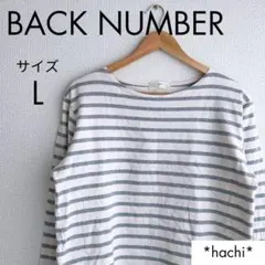 BACK NUMBER ホワイトライトグレー ボーダーカットソー