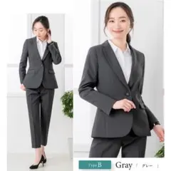エレナ レディース パンツスーツ上下 グレーのサムネイル