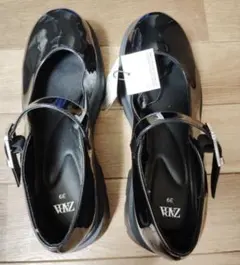 (新品未使用)ZARA ザラ トラックソール エナメル 厚底シューズ　39