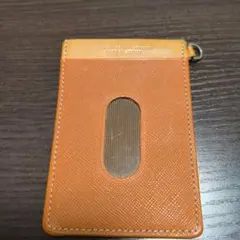 ま*み様 日本製 本革パスケース 定期入れ オレンジ レザー