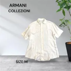 3327☆ARMANI COLLEZIONI 半袖シャツ ホワイト Mのサムネイル