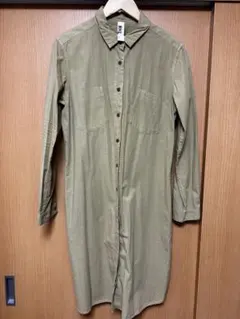 MHL. マーガレットハウエル　カーキ 長袖ロングシャツ サイズII