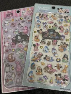 【新品】 プチドロップステッカー アリス、ディズニーベビー ミッキー&フレンズ