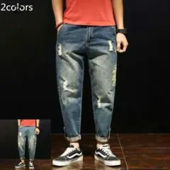 ジーンズメンズ スキニー デニムパンツ ダメージジーンズ ハロンパンツRy