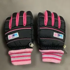 PURE CONSCIOUS ブラック ピンク スキー用.スノボ用手袋