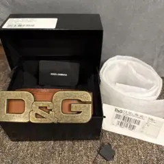 DOLCE&GABBANA D&G レザーベルト ロゴバックルベルト　ロゴベルト