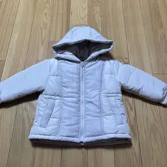 新品☆コムサイズム　ライトグレー　タフタ×スエードタッチ 中綿ブルゾン100㎝