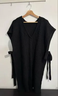 AS KNOW AS PINKY ブラック ニットベスト