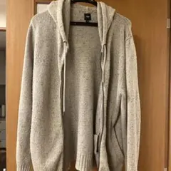 Gap フード付きニットパーカー M グレー系