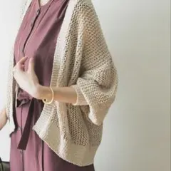 URBAN RESEARCH 透かし柄ショートガウンカーディガンのサムネイル