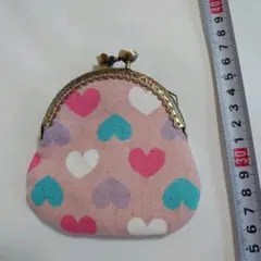 がま口ポーチ（ハート柄）