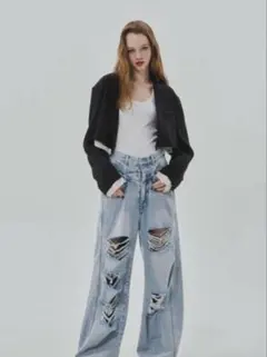 thetoe デニム　パンツ　ダメージジーンズ