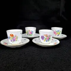 未使用【MEISSEN】金彩 アルペンフローラ カップ&ソーサー 2客セット