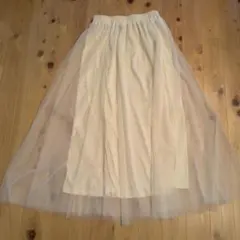 新品❗️アイボリー チュール フレアスカート