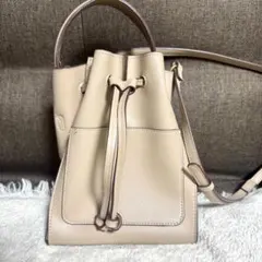 再値下げ★ベージュバケットバッグ（2way）ショルダー&ハンドバッグ