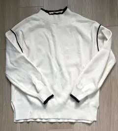 GLOBAL WORK 黒ライン ニット セーター ホワイト M