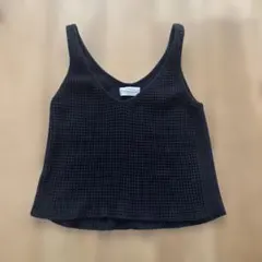 THE NEWHOUSE ワッフル タンクトップ ブラック Sのサムネイル