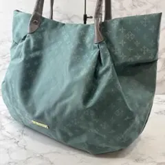 russet ラシット 総柄ナイロン×本革 レザー ラージサイズ トートバッグ