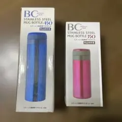 BC ステンレス製マグボトル 450ml ブルー、350mlピンク