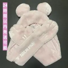 ディズニーミッキーマフラーファンキャップピンク