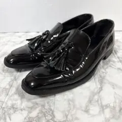 ファビオルスコーニ　タッセルローファー　エナメル　ブラック　黒　37 約24㎝