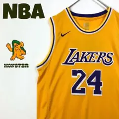 1587 NBA レイカーズ　24 ゲームシャツ　ナイキ　刺繍　ロゴ　コービー