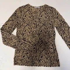 ZARA トラ柄 長袖シースルーカットソーM