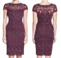 【美品】Tadashi Shoji 定価約10万円ワインレッドタイトワンピース