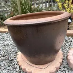 大型 67cm】古道具 飴釉 。大壺 。水瓶 。時代物 。アンティーク