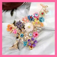ブローチのみ！フラワーと妖精の2wayツリーブローチ プチプラ 綺麗 可愛い
