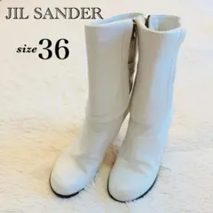JIL SANDER ジルサンダー 本革 ショートブーツ ホワイト フラップのサムネイル