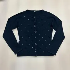 パールカーディガン 黒 レディース Mサイズ